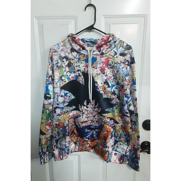 Dragon Ball Z Anime Manga Characters Full Print Hoodie - Picture 2 of 6
